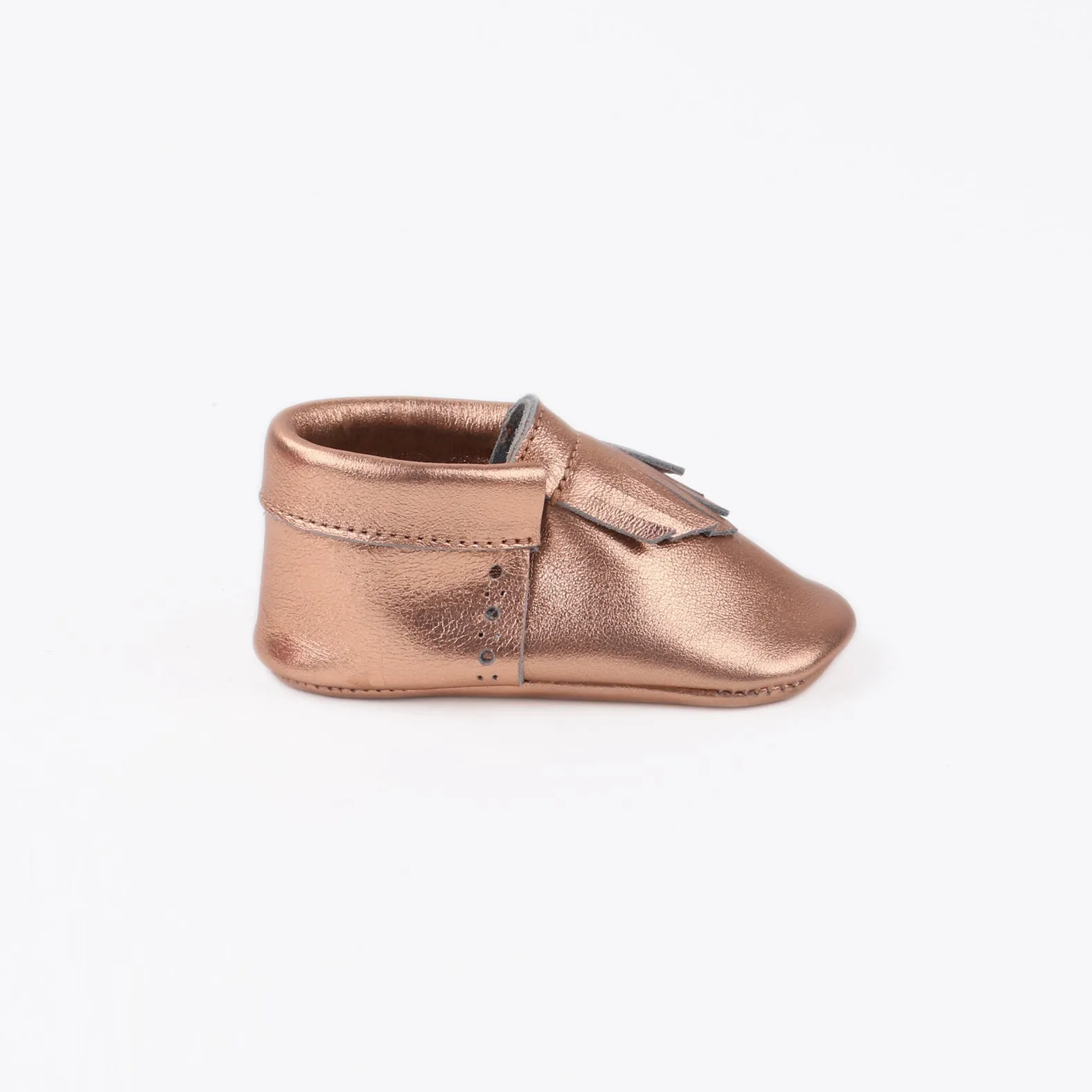 WMK221658 - Baby Moccasins Rose Gold [Baby Leather Shoes]