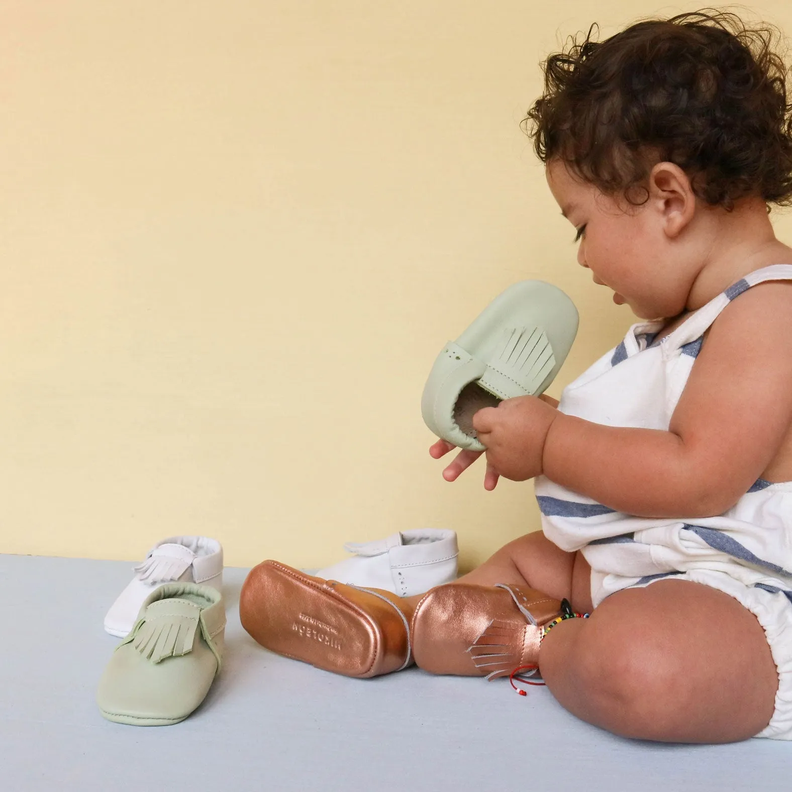 WMK221660 - Baby Moccasins Rosewood [Baby Leather Shoes]