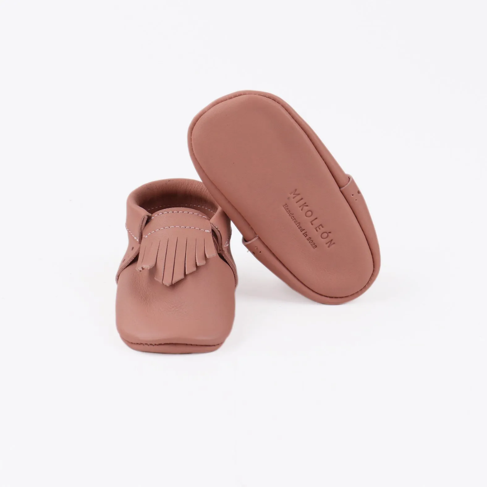 WMK221660 - Baby Moccasins Rosewood [Baby Leather Shoes]