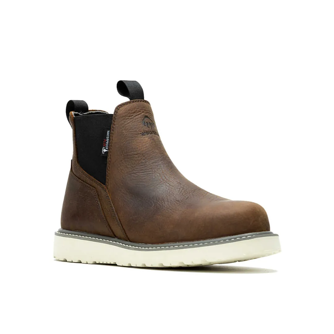 WOLVERINE W230040-EW TRADE WEDGE ROMEO WP MN'S (Extra Wide) Sudan Brown Leather Work Boots