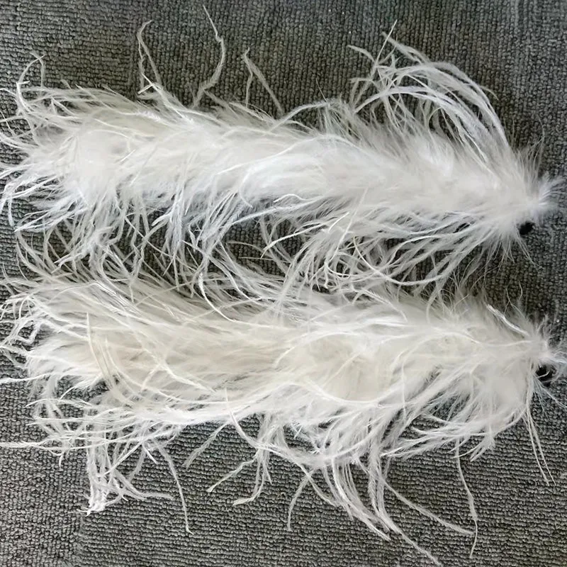 Women Ostrich Fur Cuffs Slap Band Ostrich Feather Bracelets Ring Wristband Accessories