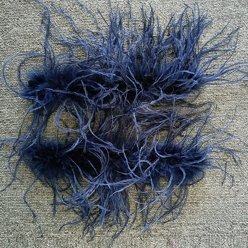 Women Ostrich Fur Cuffs Slap Band Ostrich Feather Bracelets Ring Wristband Accessories