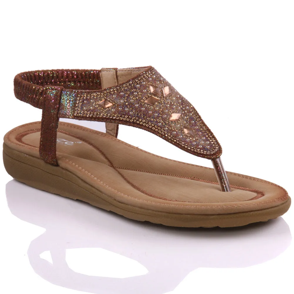 Womens ‘Aura’ Adorned Wedge Sandals
