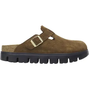 Women's Birkenstock Boston Chunky Dark Tea Suede