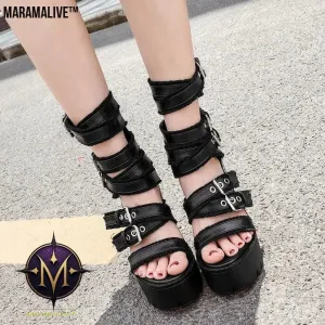 Women's Chunky Heel Platform Sandal Boots