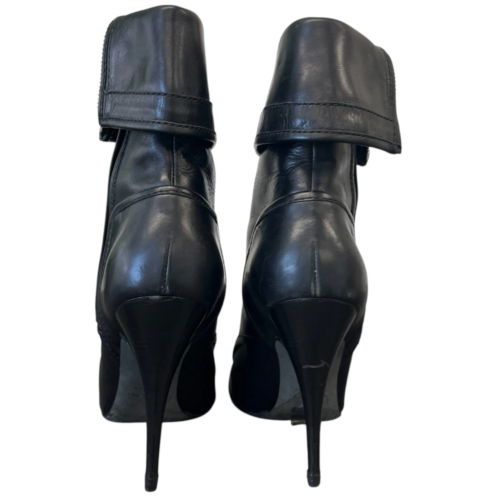 Women's Lace Up Leather Ankle Boots Black Size EU 38 / UK 5
