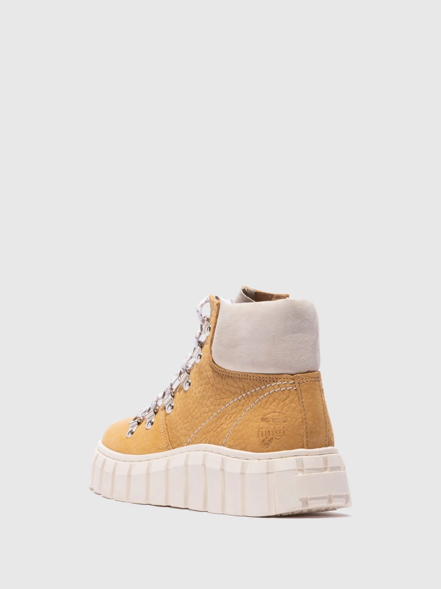 Yellow Lace-up Ankle Boots